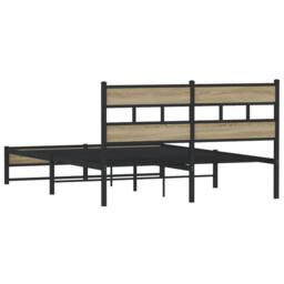 Berkfield Home Metal Bed Frame without Mattress Sonoma Oak 160x200 cm in Brown - thumbnail 6