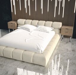 HOB Furniture Grand Oyster Bed, Luxury French Velvet, Cream - Size: Super King - thumbnail 2
