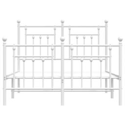 Berkfield Home Metal Bed Frame with Headboard & Footboard White 120x190 cm Small Double - thumbnail 6
