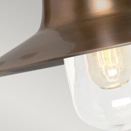 Netlighting Sheldon 1 Light Outdoor Fisherman Dome Wall Light Brass IP44 E27 in Yellow - thumbnail 3
