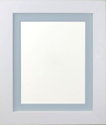 Frames & Mirrors 4U Metro White Frame with Blue Mount for Image Size 7 x 5 Inch - thumbnail 1