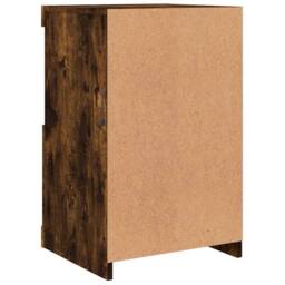 Berkfield Home Side Cabinet with LED Lights Smoked Oak Engineered Wood in Brown - thumbnail 9