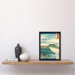 Artery8 Saijo Iyo Province Utagawa Hiroshige Japan Woodblock Artwork Framed Wall Art Print A4 in Black - thumbnail 2