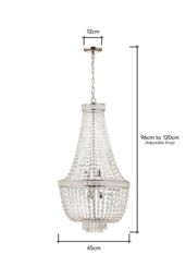 BHS Lighting Emily Chandelier in Metallic Silver - thumbnail 6