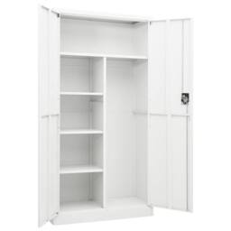 Berkfield Home Locker Cabinet White 90x40x180 cm Steel - Size: 90 x 40 x 180 cm - thumbnail 5
