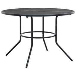 Berkfield Home Stackable Garden Chair Set 5 pcs Anthracite Powder-coated Steel in Black - thumbnail 3