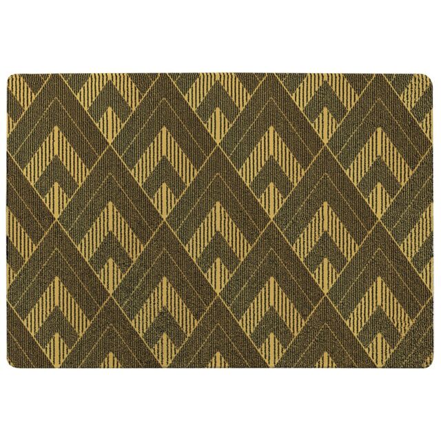 Benjamin Tate Design Black & Gold Striped Triangles Rug in Natural - Size: Large - image 1
