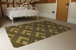Benjamin Tate Design Black & Gold Striped Triangles Rug in Natural - Size: Large - thumbnail 3