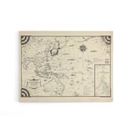 "Artery8 Map Ernest Dudley Chase 1944 Pacific Victory Canvas Wall Art Print in Beige - Size: W18"" x H24""" - thumbnail 1