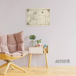 "Artery8 Map Ernest Dudley Chase 1944 Pacific Victory Canvas Wall Art Print in Beige - Size: W18"" x H24""" - thumbnail 3