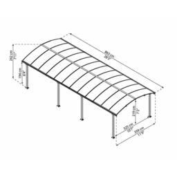 Palram Arcadia Carport 8500 - Polycarbonate - L863 x W359 x H242 cm - Grey - thumbnail 3