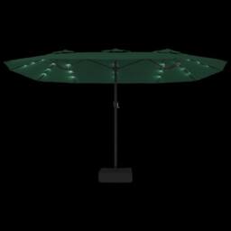 Berkfield Home Double-Head Parasol with LEDs Green 449x245 cm - thumbnail 6