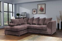 Snugg Furniture UK Limited (Left Hand) Milo Jumbo Cord Corner Sofa with Footstool in Brown - thumbnail 2