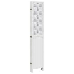 Berkfield Home Room Divider 6 Panels White Solid Wood Paulownia - thumbnail 5