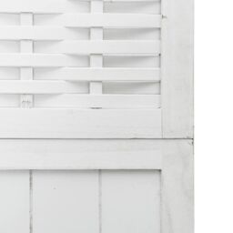Berkfield Home Room Divider 6 Panels White Solid Wood Paulownia - thumbnail 6