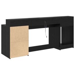 Berkfield Home Desk Black Oak 200x55x91 cm Engineered Wood - Size: 200 x 55 x 91 cm - thumbnail 7