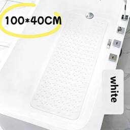 SPETLEK Non Slip Bath Mat 100x40 cm Shower Mat Bathtub in White