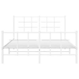 Berkfield Home Metal Bed Frame without Mattress with Footboard White 140x200cm - Size: 140x200 cm - thumbnail 5