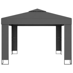Berkfield Home Gazebo with Double Roof 3x3 m Anthracite in Black - thumbnail 3