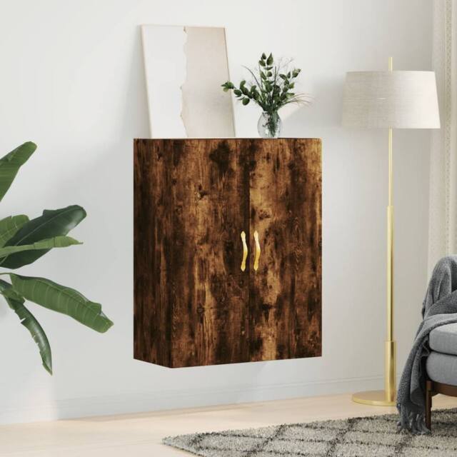 Berkfield Home Wall Mounted Cabinet Smoked Oak 69.5x34x90 cm in Brown - image 1