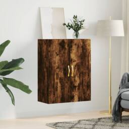 Berkfield Home Wall Mounted Cabinet Smoked Oak 69.5x34x90 cm in Brown - thumbnail 1