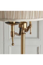 Netlighting Stanford 2 Light Floor Lamp Antique Brass with Beige Shade E14 in Gold - thumbnail 6