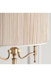 Netlighting Stanford 2 Light Floor Lamp Antique Brass with Beige Shade E14 in Gold - thumbnail 4