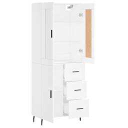 Berkfield Home Highboard White 69.5x34x180 cm Engineered Wood - thumbnail 4