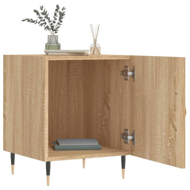 Berkfield Home Modern Bedside Cabinets 2 pcs Sonoma Oak 40x40x50 cm Engineered Wood in Brown - Size: 40 x 40 x 50 cm - image 1