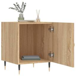 Berkfield Home Modern Bedside Cabinets 2 pcs Sonoma Oak 40x40x50 cm Engineered Wood in Brown - Size: 40 x 40 x 50 cm - thumbnail 1