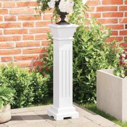 Berkfield Home Beautiful Classic Square Pillar Plant Stand MDF in White - thumbnail 2