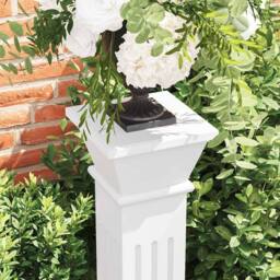Berkfield Home Beautiful Classic Square Pillar Plant Stand MDF in White - thumbnail 4