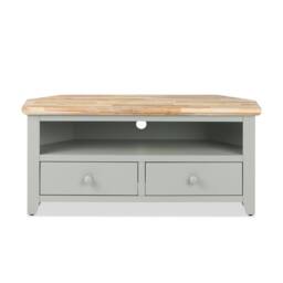 Statement Furniture Florence Corner TV Unit With 2 Drawers & Shelf in Light Green - thumbnail 3