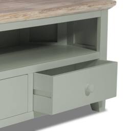 Statement Furniture Florence Corner TV Unit With 2 Drawers & Shelf in Light Green - thumbnail 4