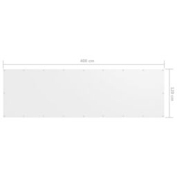 Berkfield Home Balcony Screen White 120x400 cm Oxford Fabric - thumbnail 5