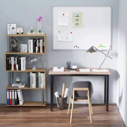 NESTLUNE 120cm Heavy Duty Industrial Computer Desk in Light Oak - Size: 100 cm x 100 cm - thumbnail 4