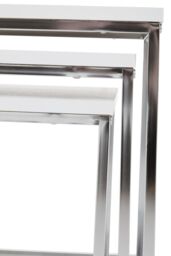 Orsina Set of Three Nesting Side Tables, Modern Nesting Tables, Nesting End Tables for Living Room in White - thumbnail 5