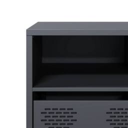Berkfield Home TV Cabinet Anthracite 135x39x43.5 cm Cold-rolled Steel in Dark Grey - thumbnail 9