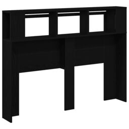 Berkfield Home LED Headboard Black Oak 140x18, 5x40 cm Engineered Wood - thumbnail 5