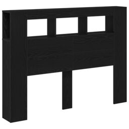 Berkfield Home LED Headboard Black Oak 140x18, 5x40 cm Engineered Wood - thumbnail 4
