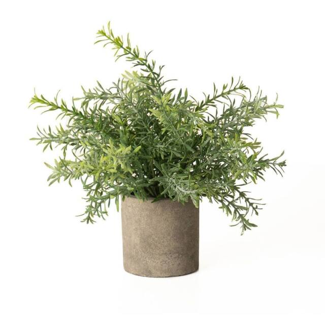 Hill Interiors Rosemary Stone Effect Artificial Plant in Green - image 1