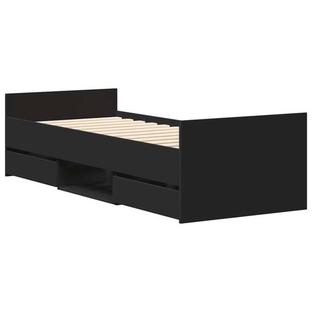 Berkfield Home Durable Bed Frame with Headboard & Footboard Black 100x200 cm - image 1