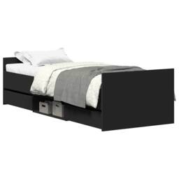 Berkfield Home Durable Bed Frame with Headboard & Footboard Black 100x200 cm - thumbnail 3