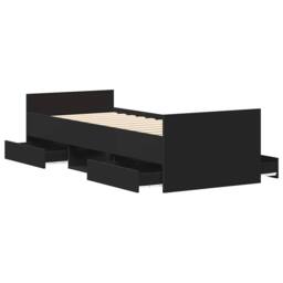 Berkfield Home Durable Bed Frame with Headboard & Footboard Black 100x200 cm - thumbnail 5