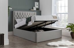 Bedmaster Wilson Fabric Ottoman Bed & Neptune Spring Mattress in Grey - Size: King - thumbnail 1