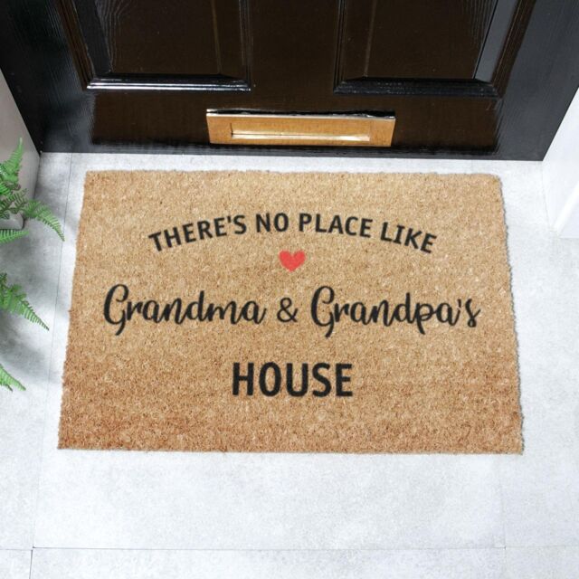 Artsy Mats There's No Place Like Grandma & Grandpas House Doormat (60 x 40cm) in Brown - Size: 40 cm x 60 cm - image 1