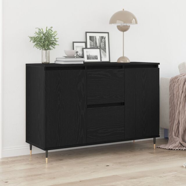 Berkfield Home Sideboard with Doors & Drawers Black Oak 101, 5x35x70 cm - Size: 5 x 35 x 70 cm - image 1