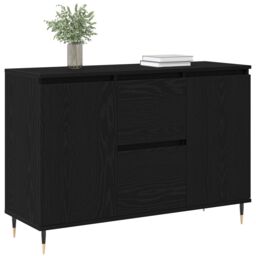 Berkfield Home Sideboard with Doors & Drawers Black Oak 101, 5x35x70 cm - Size: 5 x 35 x 70 cm - thumbnail 3