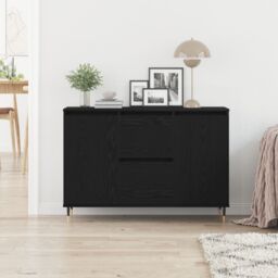 Berkfield Home Sideboard with Doors & Drawers Black Oak 101, 5x35x70 cm - Size: 5 x 35 x 70 cm - thumbnail 4