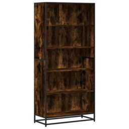 Berkfield Home Bookcase Smoked Oak 80.5x35x170.5 cm Engineered Wood in Brown - thumbnail 2
